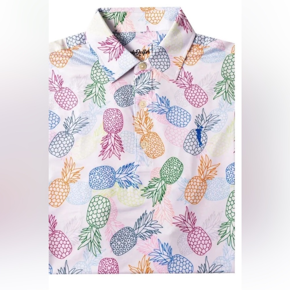 Grunk Dolfer Multicolor Pineapple Print Men's Shi… - image 7